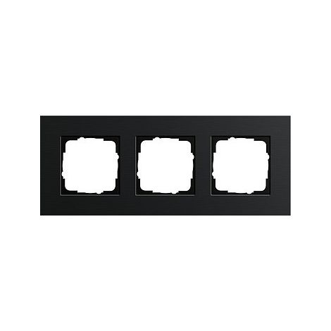 GIRA 0213126 CADRE DE FINITION 3 POSTES ESPRIT ALUMINIUM NOIR
