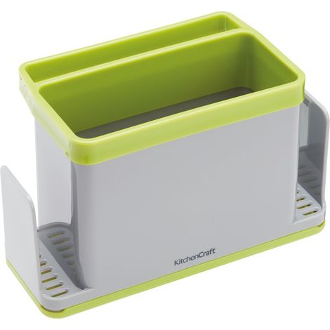 Kitchen Craft 4 en 1 - Évier de cuisine de cuisine, Plastique, Gris/Vert, 19,5 x 9,5 x 12 cm