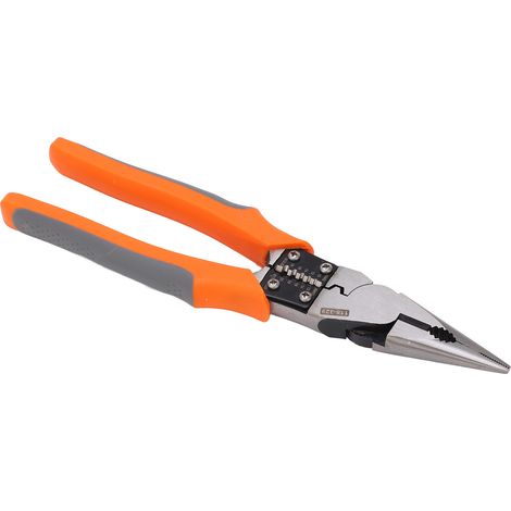 Pince à dénuder les câbles orange à becs fins, coupe rapide et précise, sans effort (1/5)