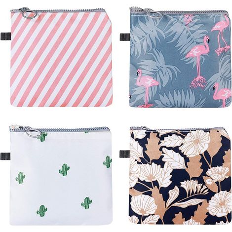 Lot de 4 sacs de rangement pour serviettes hygiéniques à fermeture éclair