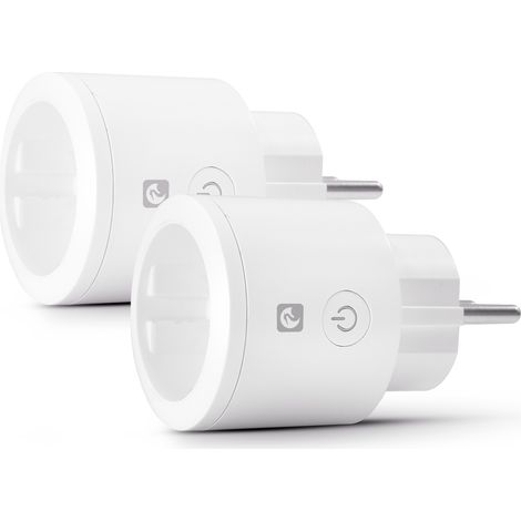 Garza - Pack de 2 Enchufes Wifi Inteligente para Hogar con Control Remoto, Medición de Consumo y Compatibilidad con Alexa y Google Assistant