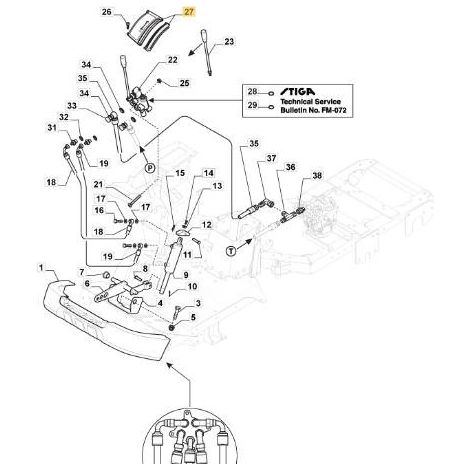 PLACCHETTA KIT VALVOLA 1 VIA PFM STIGA ORIGINALE - 387559003/0