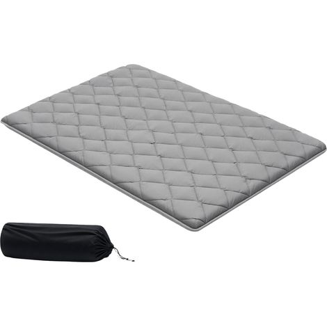 Mophorn Colchón Futón Japonés Plegable, Tamaño Completo, con Bolsa de Almacenamiento y Accesorios de Montaje, Esterilla de 9 Capas para Meditación y Yoga, Gris, 2032 x 1372 x 89 mm (1/5)