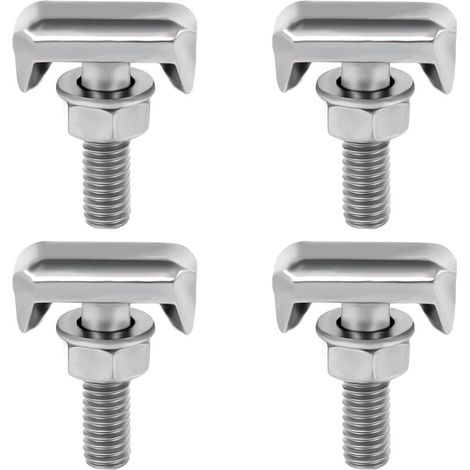 CSPARKV Batterie T‑Bolt, 4Pcs Bornes de Batterie T-Boulon en Acier Inoxydable, Borne de Batterie de Voiture, M6 Connecteurs de Borne Batterie de Voiture Tendeur, Remplacement pour Bateau Marin Voiture (1/5)