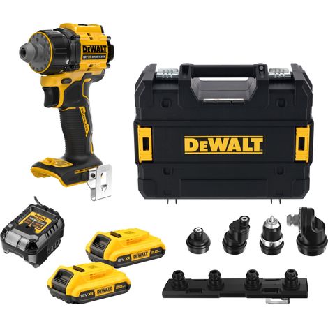 DeWALT Akku-Bohrschrauber DCD803D2T, 4 Köpfe, 18V, 2x 2,0 Ah und Ladegerät im TSTAK