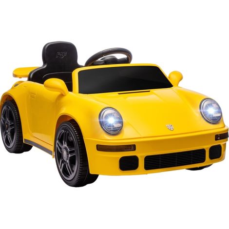 Macchinina Elettrica Bambini 12V con Telecomando, Avviamento Suave, MP3 e Luci LED, Giallo (1/3)