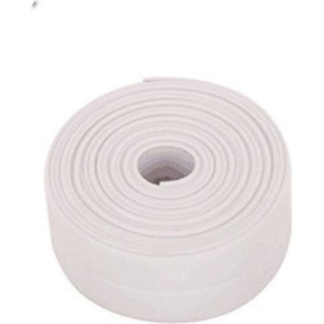 Auto Adhésif Joint Silicone Blanc Salle De Bain PVC Bande Etancheite Autocollante Anti Moisissure Joint Porte Douche pour Cuisine Toilette 2 Pièces(blanc)