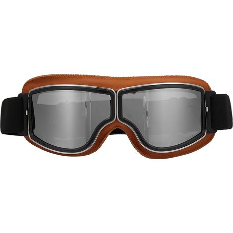 Lunettes de protection moto anti-vent pour scooter et vélo (verre argenté) (1/5)