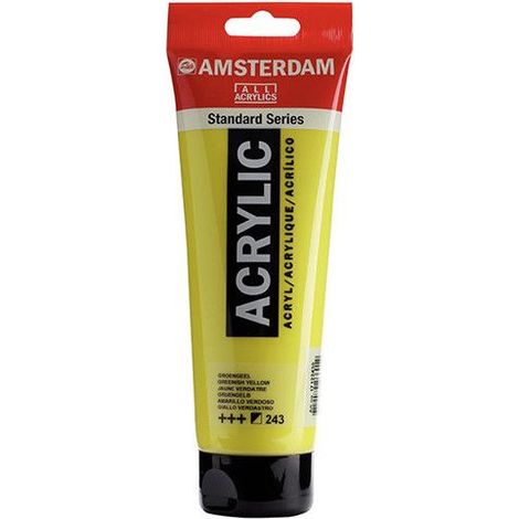 Peinture Acrylique en tube - Jaune verdâtre - 243 - Amsterdam - 250ml (1/2)