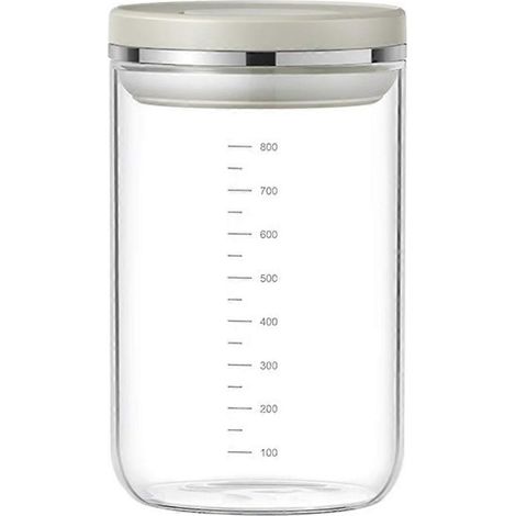 Aufbewahrungsbehälter aus hochdichtem Borosilikatglas mit luftdichtem Druckverschluss – Set aus runden, auslaufsicheren Dosen M (1/5)