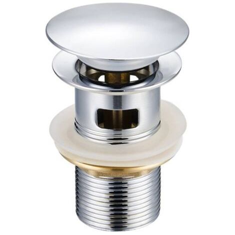 Robinet escamotable universel G 1 ¼ pouce avec trop-plein, raccords de vidange chromés pour bouchon de vidange de lavabo, couvercle de vidange fixe en acier inoxydable pour salle de bain, bouchon de l (1/5)
