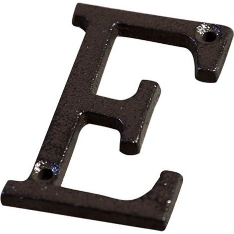 Letrero de hierro forjado con el número de la casa, con 10 dígitos, 26 letras y 2 símbolos. Letrero robusto de estilo retro, de 7,5 x 4,5 cm, ideal para jardín o como número de casa. (1/5)