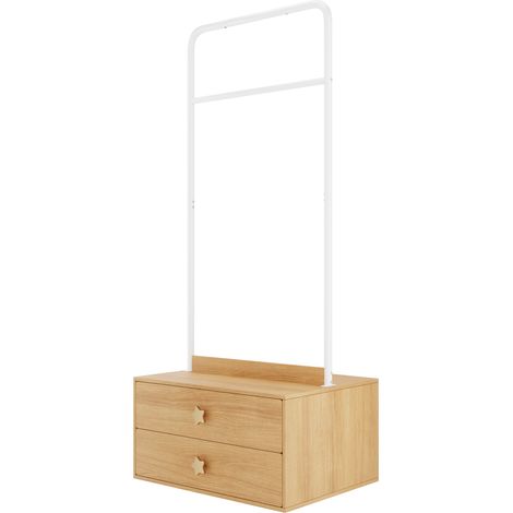 Appendiabiti per bambini con 2 cassetti 70 x 55 x 168 cm in legno e metallo colore legno HOMVRA (1/5)