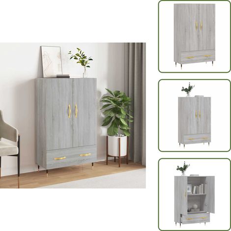 Muebles decorativos - vidaXL Aparador alto madera de ingeniería gris Sonoma 69,5x31x115 cm - Aparador gris Sonoma