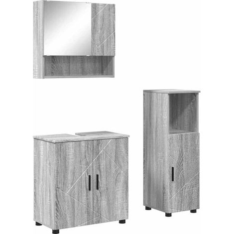 Maison Exclusive - Badezimmermöbel-Set 3 stk. Graues Sonoma 61 x (1/5)