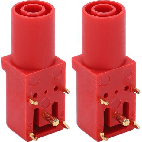 Lot de 2 douilles banane 4mm à souder, rouge, conductivité électrique optimale, pour multimètres et tests de tension. (1/5)