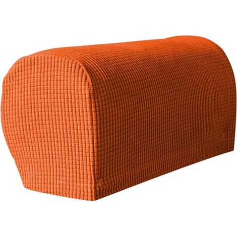 Lot de 2 Housse Accoudoir Canapé, Housse Accoudoir Fauteuil Élastiques Protege Accoudoir Canapé Extensible Antidérapant  (Regular,Orange)