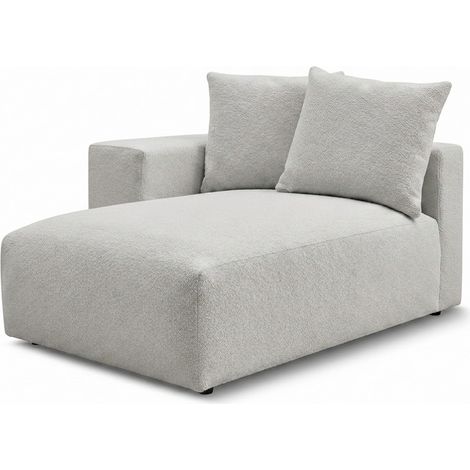 BOBOCHIC - Méridienne avec accoudoir pour canapé modulable VOLTAIRE tissu chiné Angle gauche Gris clair (1/3)