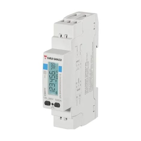 Carlo Gavazzi EM511DINAV81XO1PFB Contatore di energia digitale monofase 45 A diretto 230 V CA con uscita a impulsi,