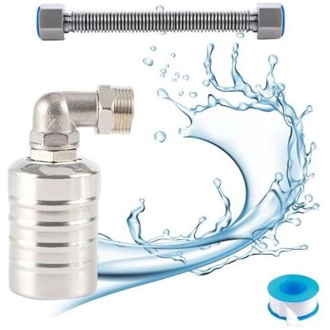 Vanne à flotteur automatique en acier inoxydable 304 – Régulateur de niveau d'eau pour réservoirs – Compatible systèmes d'alimentation en eau (1/5)
