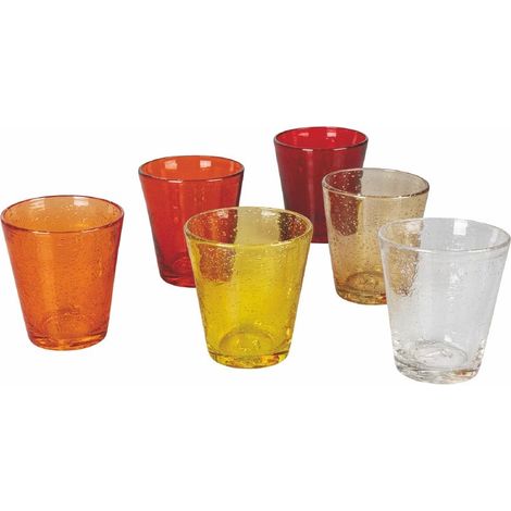Villa d'Este Home Tivoli 5909889 Cancun Sunset Set 6 Bicchieri Acqua in Vetro Soffiato a Bocca 330 ml colore Rosso (1/5)