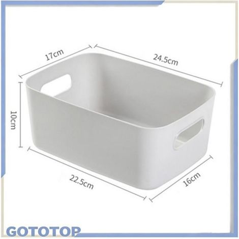 Fdit Paniers de bureau de poignée Panier de Rangement de Bureau Bote de Rangement Cosmétique PP meuble rangement Vert Gris moyen (1/2)