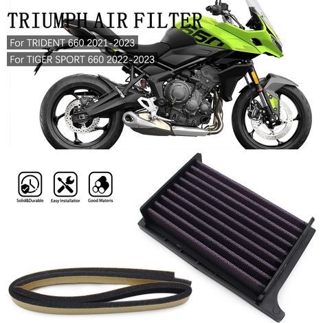 Compatible with Trident 660/Tiger Sport660 high-flow air filter cartridges