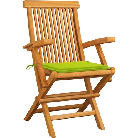 Maison Exclusive - Gartenstühle mit Hellgrünen Kissen 6 Stk. Mass