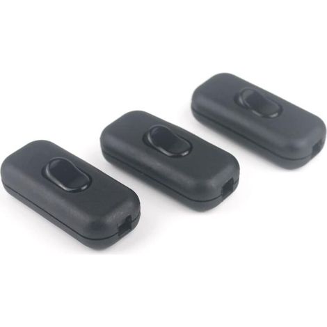 3 Pcs Ligne Cordon Interrupteur 6A 250V Interrupteur à Touche Basculante pour Lampe Inline, Câble D'éclairage à 2 ou 3 Fils, avec Allumé/éteint à Bascule