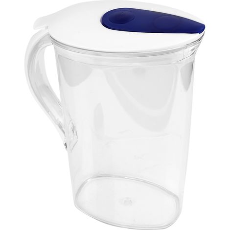 Bouteille d'eau transparente en plastique 2,1 L, grande capacité, pichet pour eau froide et chaude avec couvercle, usage domestique (1/5)