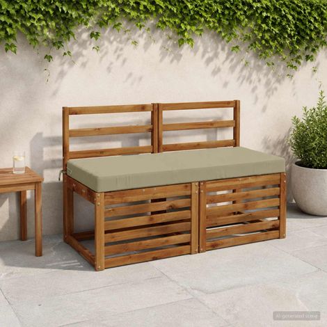 vidaXL Cojín de banco SOEST 100% Poliéster Verde claro 110 x 50 x 8 cm (1/5)