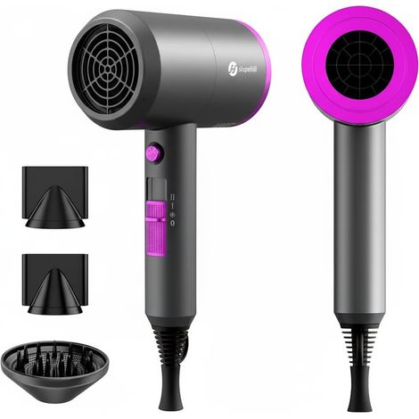Sèche-Cheveux Ionique, 2000w Moteur AC, Faible Bruit, 3 Températures/2 Vitesses, Air Froid, Longue Tenue (1/5)
