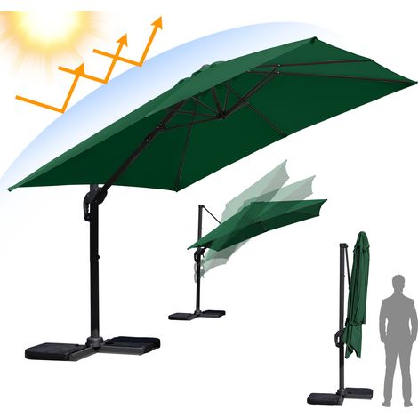 Jiubiaz Sombrilla verde Ø300 cm: modelo grande para jardines.