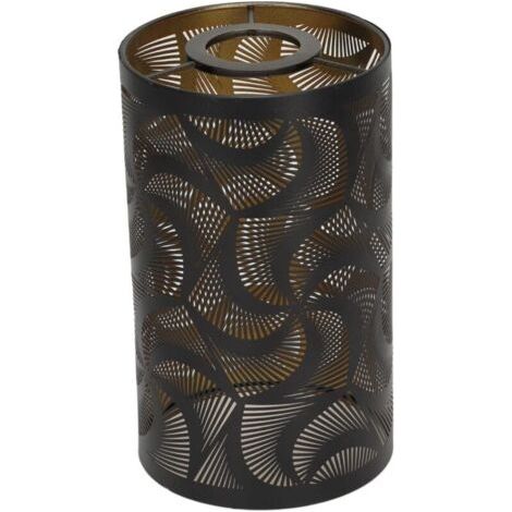 Abat-Jour en Métal, Abat-Jour Table Abat-Jour Remplacement Décoratif Motif Cylindrique De Sculpture Sculpté Creux Fer Ombre Abat-Jour Suspendu pour Ampoules E27 E26 (1/4)