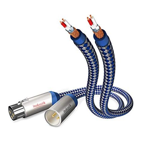 Inakustik 00405007 Cavo audio 0,75 m XLR blu, argento - Cavi audio (XLR, maschio, XLR, femmina, 0,75 m, blu, argento)