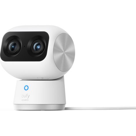 eufy Security Indoor Cam S350, Double caméra, caméra de sécurité résolution UHD 4K avec Zoom 8× et PTZ 360°, idéale pour Moniteur bébé/caméra pour Animaux de Compagnie/sécurité Domestique (1/5)