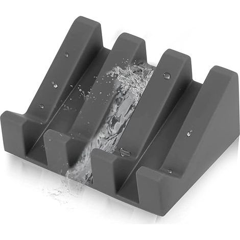Soap Dish - Modern Silicone Soap Holder - Rustproof - Slanted Surface with Drainage for Better Soap Preservation - Original Soap Box for Bathroom or Kitchen (1/5)