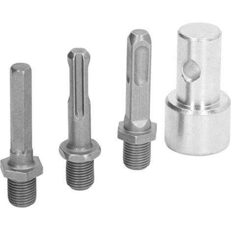 Adaptateur de tarière, adaptateur de tarière 1 à 3 forets, mandrin rond en acier carbone, connecteur de tarière de jardin à 2 trous et 2 fentes, outils de jardinage (1/4)