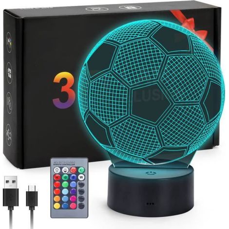 Veilleuse Football - Lampe De Chevet Enfant - Réglable En Luminosité - Pour Chambre D Enfant - 1 Pièce (1/5)