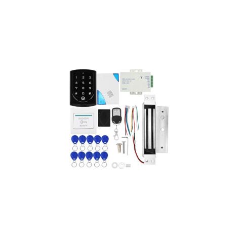 Système de contrôle d'accès magnétique 180kg Verrouillage NC avec télécommande Alimentation DC 12V 10 porte-clés inclus