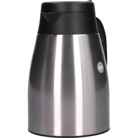 Bouilloire électrique 24 V pour voiture, chauffe-eau, bouilloire pour gros camions et voitures, bouilloire électrique portable, 1200 ml, avec base, blanc brillant (1/5)