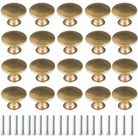 Bouton de Porte Laiton 20 Pièces Vintage Laiton Poignées Boutons de Meuble Boutons Porte de , XU,Tiroir Poignée de Meuble Bouton de Meuble Vintage pour Tiroir Armoire Meuble Cuisine de Placard - (1/4)