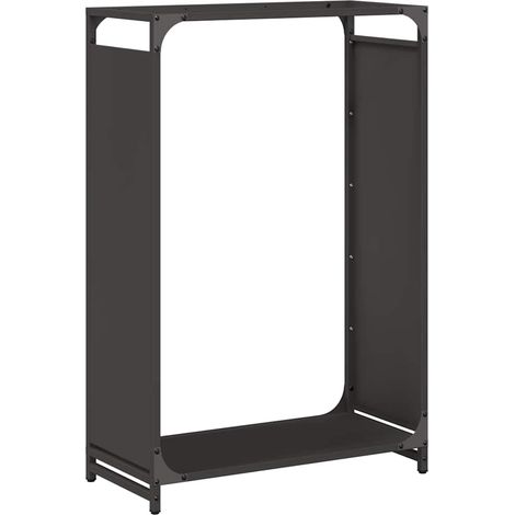 Maison Exclusive - Leñero negro 60x28x90 cm Acero laminado en frí