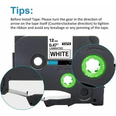 Ruban TZe - 12 mm - Compatible Avec Etiqueteuses Brother PT-H100LB PT-E100 D400 1250 H110 1000 - Multicolore - 1 Unité (1/4)
