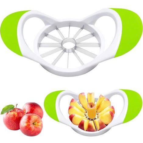 Apple Corer and Peeler (12 Blades) – Apple slicer with stainless steel blades, apple corer, non-slip handles, apple hole, kitchen tool for apples, pears and other fruits (1/5)