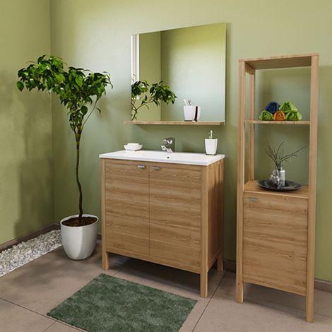 TRIBU Aufbewahrungsmöbel 1 Tür - 3 Einlegeböden / Eiche/ 42x36x148