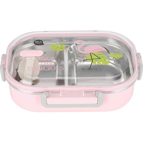 Auslaufsichere 650-ml-Lunchbox aus Edelstahl 304, tragbarer Speisebehälter für Kinder und Schüler, praktisches Mittagessen (1/5)