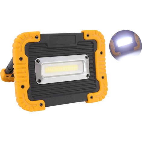 Tragbare COB-Arbeitsleuchte, USB-wiederaufladbarer Notfallscheinwerfer, 180° schwenkbarer Ständer, wasserdicht für den Außenbereich, geeignet für Camping, Wandern, Autoreparaturen, Notlampe (eingebaut (1/5)