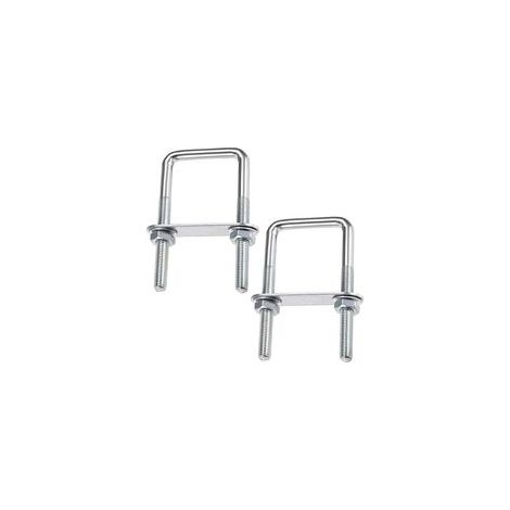 Pernos en U, 70 x 110 mm, acero inoxidable, perno en U M8 con tuerca, placa de marco y arandela, perno en U M8 para fijación de tablas y tuberías (70 x 110 mm) (1/4)