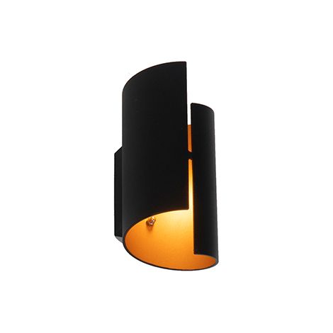 Qazqa – Applique murale moderne noire G9 – 1 lumière – L 8 cm – Luminosité variable – Installation facile – Pour salon et chambre